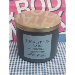 BBW Eucalyptus Rain Large 3 Wick Candle Home Fragrance Decor